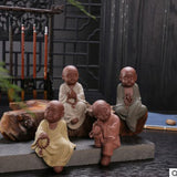 Max Ceramic Small Buddha Statue kung fu Monk Figurine Tea pet Ornament Style2 - Aladdin Shoppers