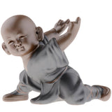 Max Ceramic Small Buddha Statue kung fu Monk Figurine Tea pet Ornaments Style-2 - Aladdin Shoppers