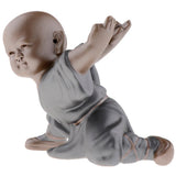Max Ceramic Small Buddha Statue kung fu Monk Figurine Tea pet Ornaments Style-2 - Aladdin Shoppers
