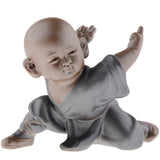 Max Ceramic Small Buddha Statue kung fu Monk Figurine Tea pet Ornaments Style-2 - Aladdin Shoppers