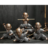 Max Ceramic Small Buddha Statue kung fu Monk Figurine Tea pet Ornaments Style-3 - Aladdin Shoppers