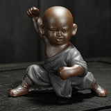 Max Ceramic Small Buddha Statue kung fu Monk Figurine Tea pet Ornaments Style-3 - Aladdin Shoppers