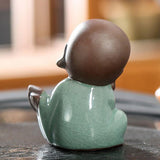Max Ceramic Small Buddha Statue Monk Figurine Tea pet Ornaments Style-4 - Aladdin Shoppers