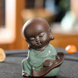Max Ceramic Small Buddha Statue Monk Figurine Tea pet Ornaments Style-4 - Aladdin Shoppers