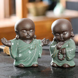 Max Ceramic Small Buddha Statue Monk Figurine Tea pet Ornaments Style-9 - Aladdin Shoppers