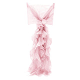 Max Chiffon Hoods With Ruffles Decor Chair Cover for Wedding Special Events Pink
