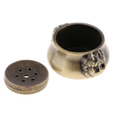Max Chinese Antique Alloy Lion Head Statue Bowl Coil Incense Burner Bronze M - Aladdin Shoppers