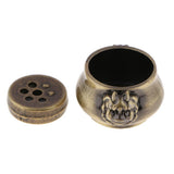 Max Chinese Antique Alloy Lion Head Statue Bowl Coil Incense Burner Bronze S - Aladdin Shoppers