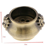 Max Chinese Antique Alloy Lion Head Statue Bowl Coil Incense Burner Bronze S - Aladdin Shoppers