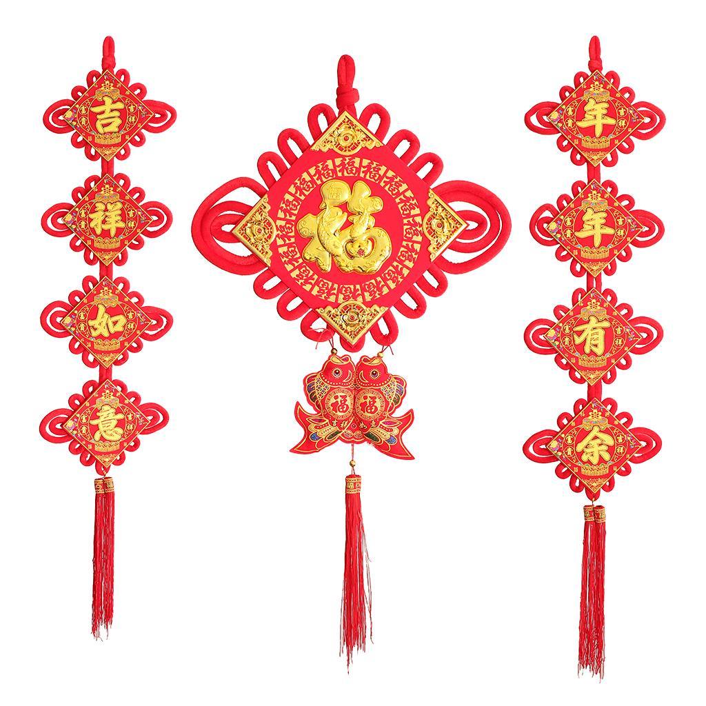Max Chinese Couplets Knot Pendant Set for Spring Festival Decoration B - Aladdin Shoppers