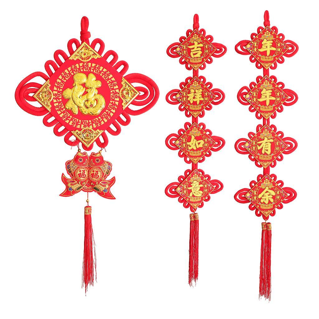 Max Chinese Couplets Knot Pendant Set for Spring Festival Decoration B - Aladdin Shoppers
