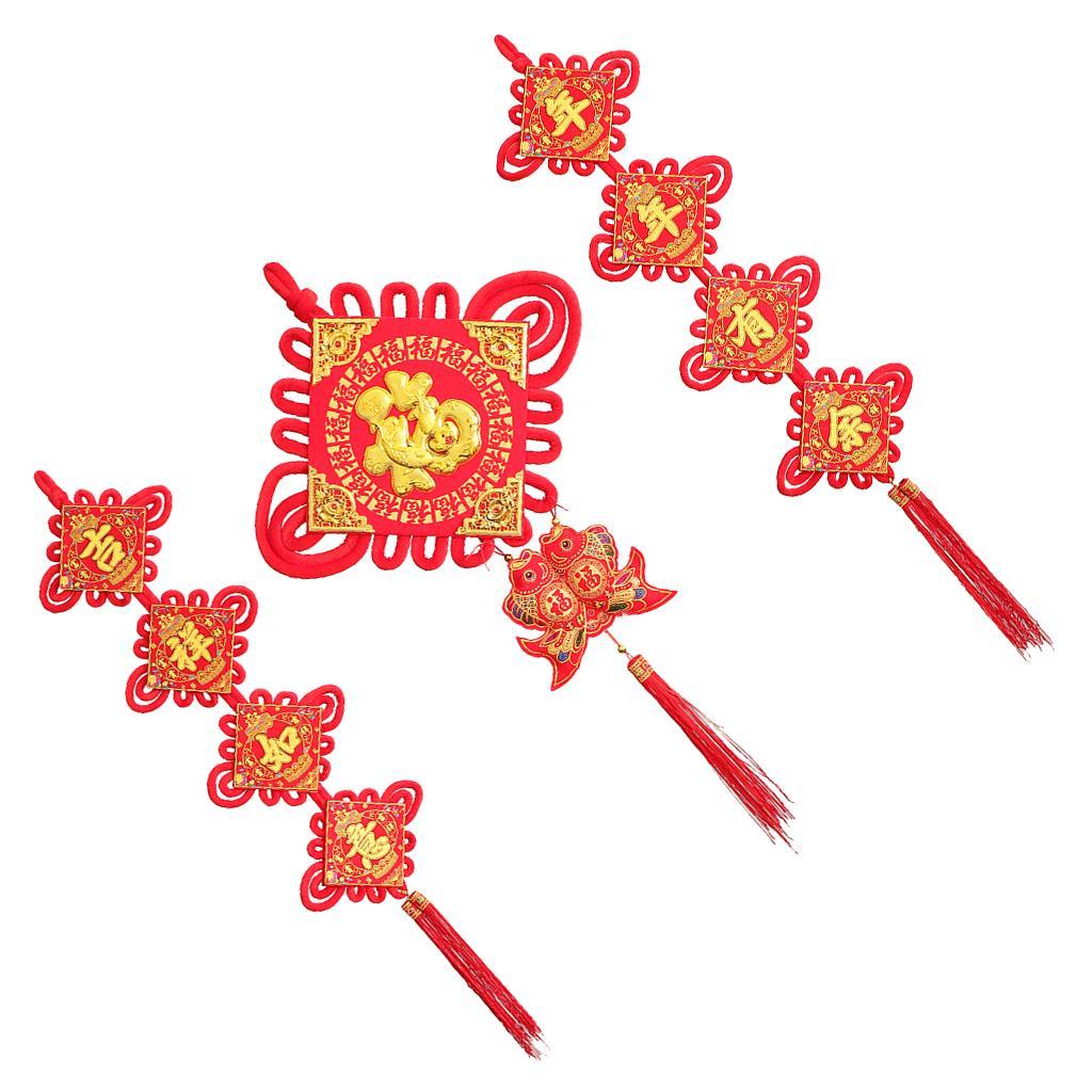 Max Chinese Couplets Knot Pendant Set for Spring Festival Decoration B - Aladdin Shoppers