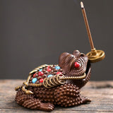 Max Chinese Feng Shui Decor Lucky Money 3 Legs Toad Frog Incense Burner Statue S - Aladdin Shoppers