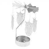 Max Christmas Decor Rotating Candle Tea Light Holder Candlestick Owl - Aladdin Shoppers