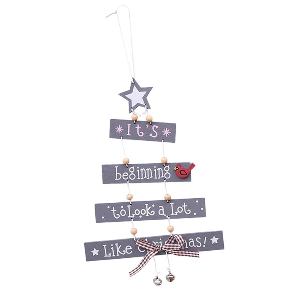 Max Christmas Decorations Tree Shaped Pendant Treetop Hanging Ornament Grey - Aladdin Shoppers