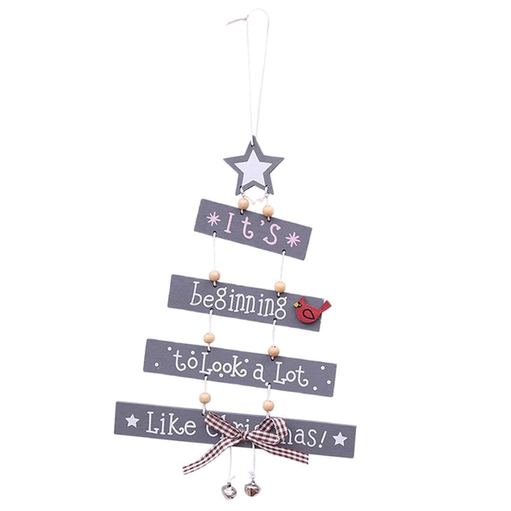 Max Christmas Decorations Tree Shaped Pendant Treetop Hanging Ornament Grey - Aladdin Shoppers