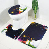 Max Christmas Print Non Slip Bath Mat Toilet Lid Cover XMAS Decor 8 - Aladdin Shoppers