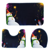 Max Christmas Print Non Slip Bath Mat Toilet Lid Cover XMAS Decor 8 - Aladdin Shoppers