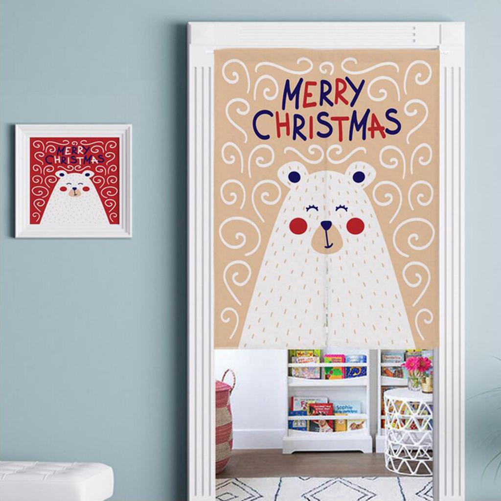 Max Christmas Style Noren Doorway Curtain Room Divider Decor Bear Beige L - Aladdin Shoppers
