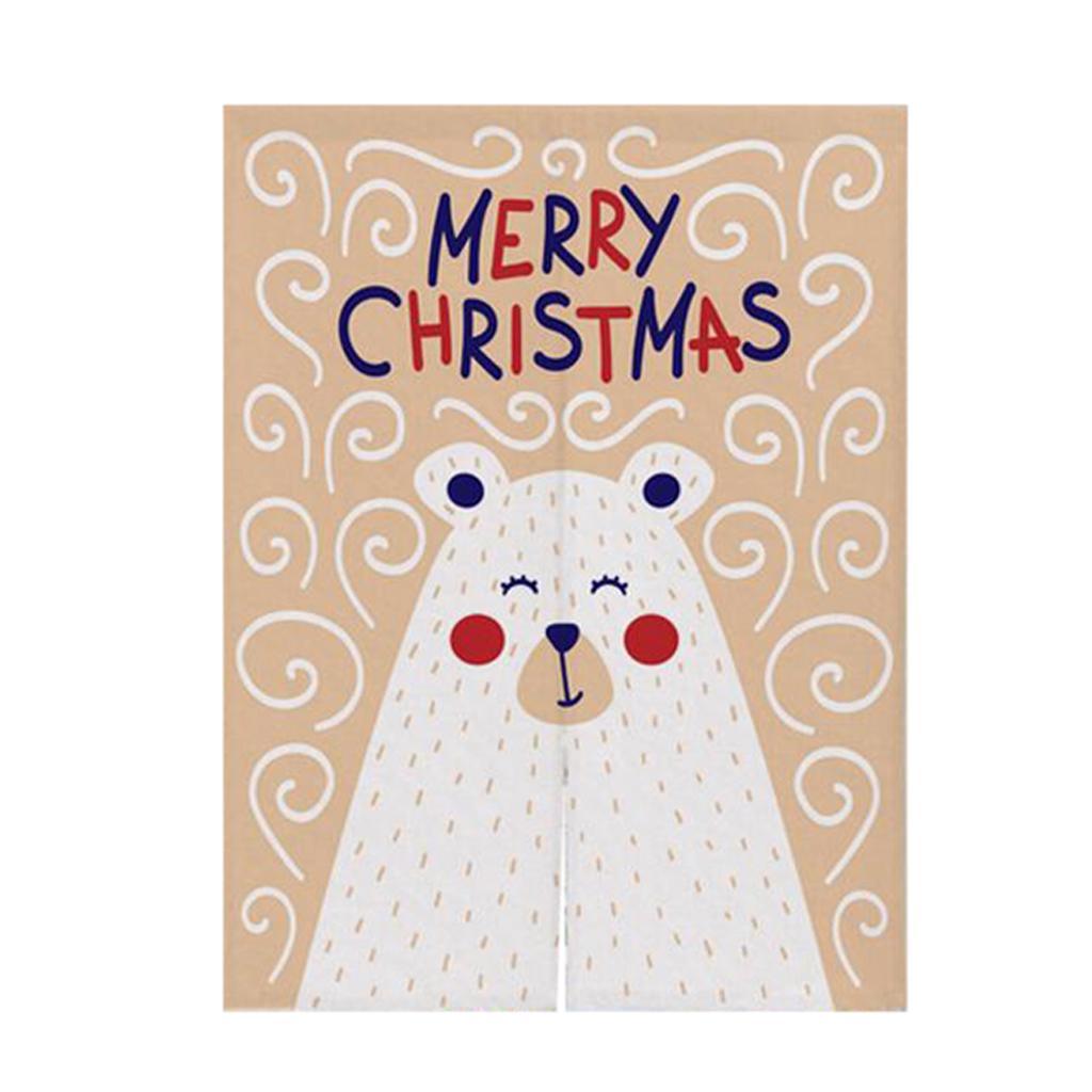 Max Christmas Style Noren Doorway Curtain Room Divider Decor Bear Beige S - Aladdin Shoppers