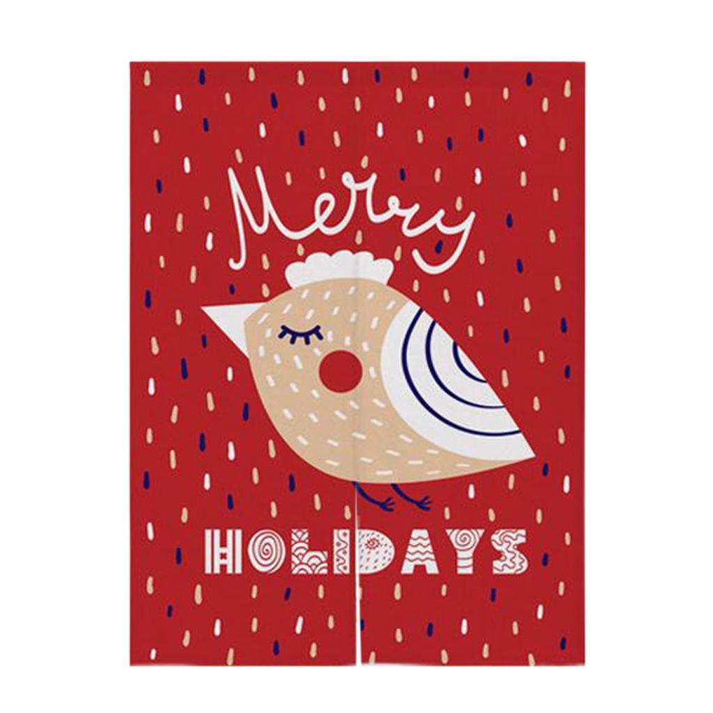 Max Christmas Style Noren Doorway Curtain Room Divider Decor Bird Red L - Aladdin Shoppers