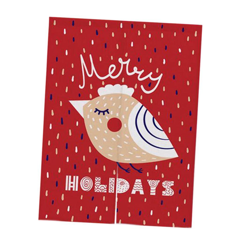 Max Christmas Style Noren Doorway Curtain Room Divider Decor Bird Red L - Aladdin Shoppers