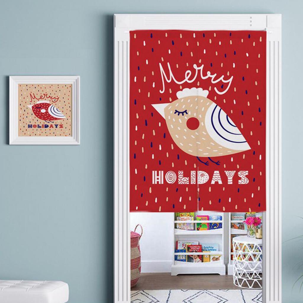 Max Christmas Style Noren Doorway Curtain Room Divider Decor Bird Red S - Aladdin Shoppers
