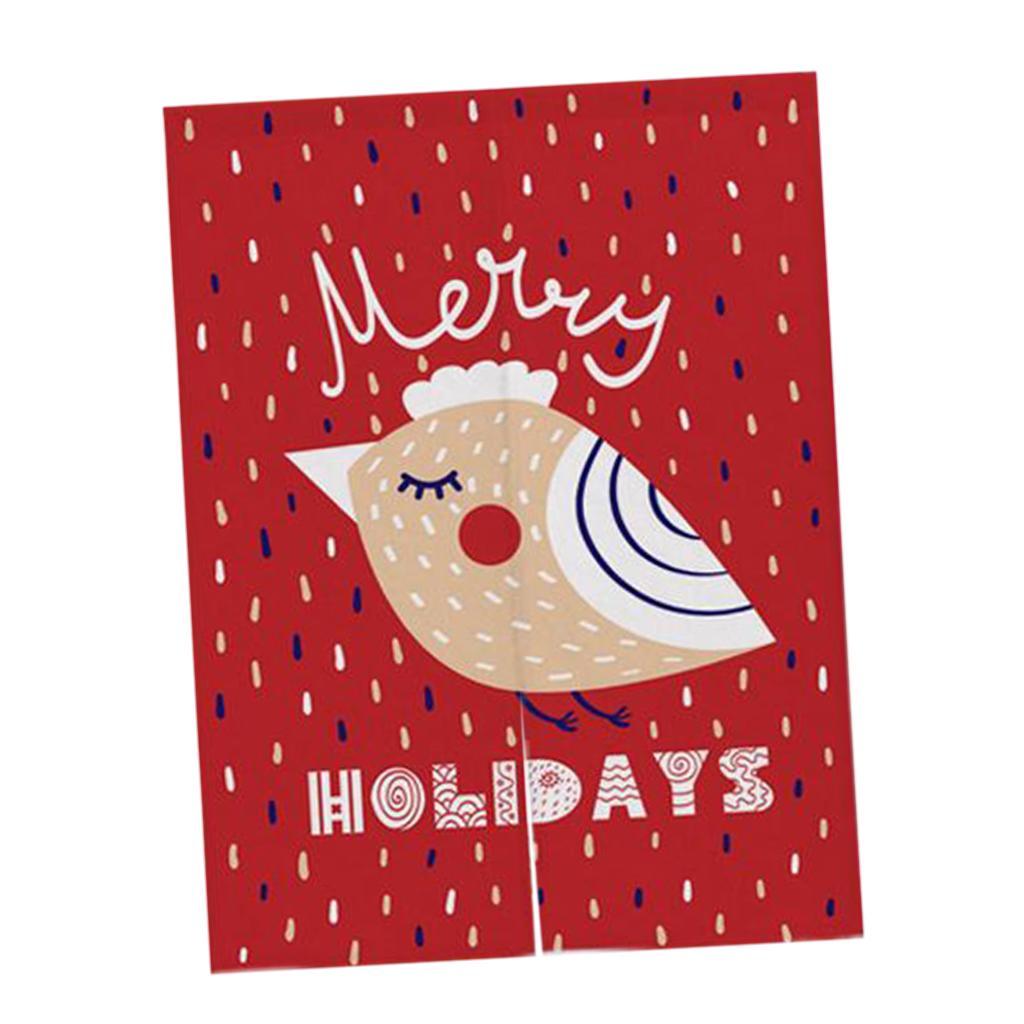Max Christmas Style Noren Doorway Curtain Room Divider Decor Bird Red S - Aladdin Shoppers