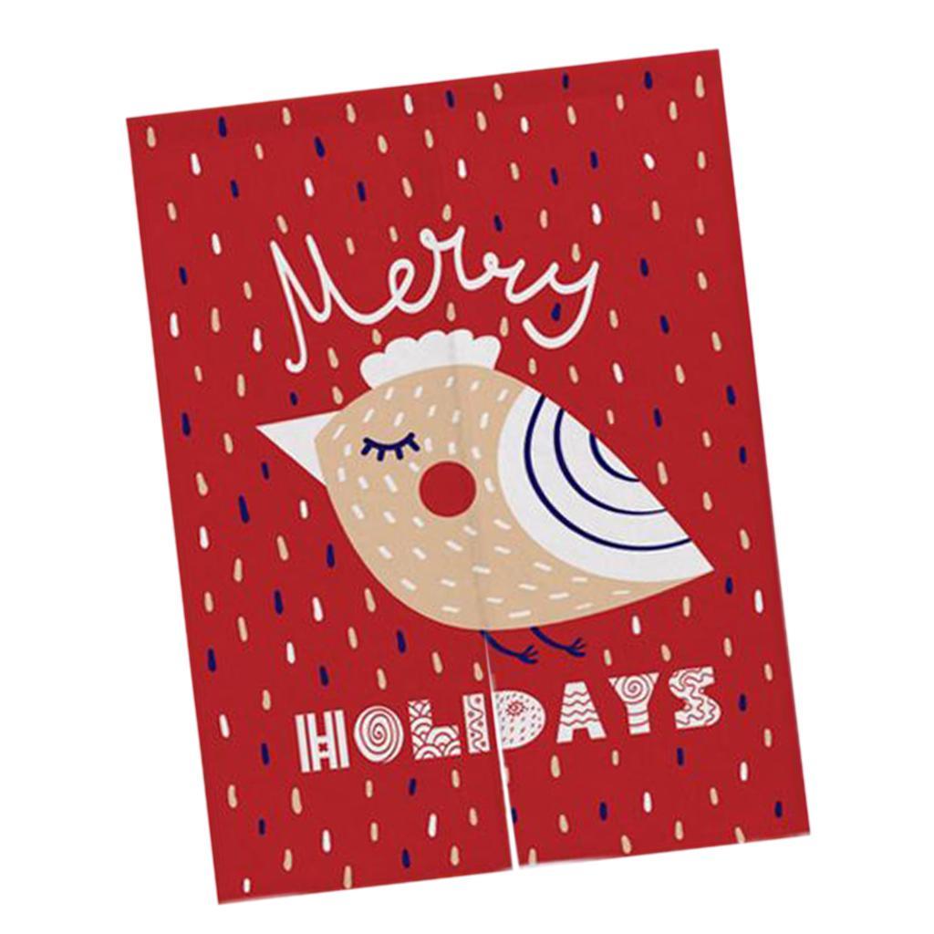 Max Christmas Style Noren Doorway Curtain Room Divider Decor Bird Red S - Aladdin Shoppers