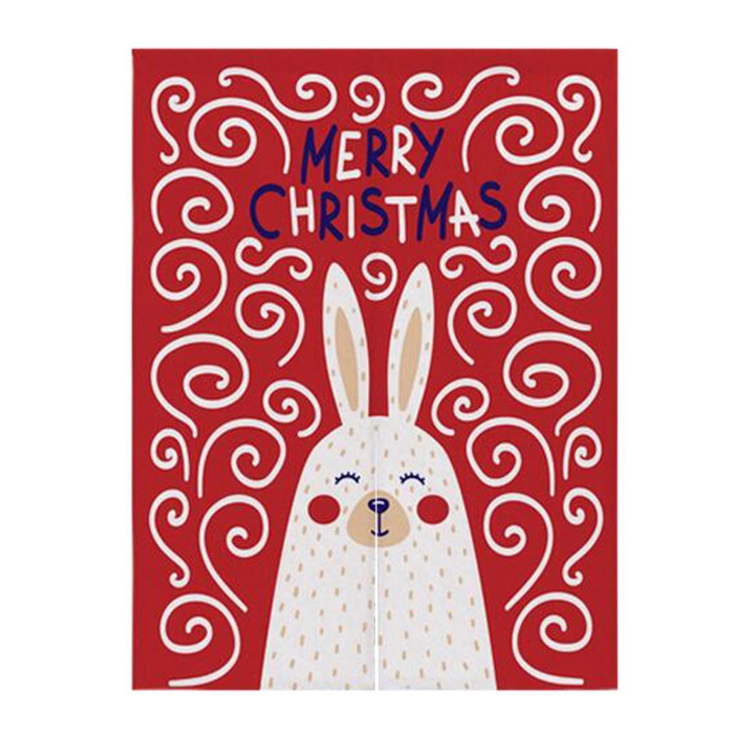 Max Christmas Style Noren Doorway Curtain Room Divider Decor Rabbit Red S - Aladdin Shoppers