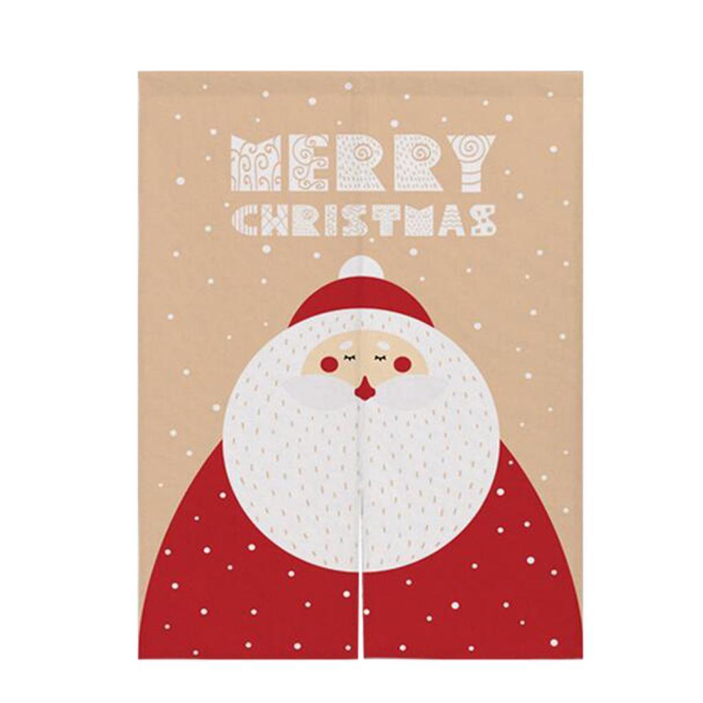 Max Christmas Style Noren Doorway Curtain Room Divider Decor Santa Claus Beige L - Aladdin Shoppers