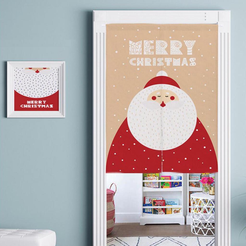 Max Christmas Style Noren Doorway Curtain Room Divider Decor Santa Claus Beige L - Aladdin Shoppers