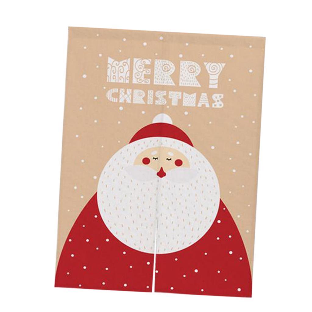 Max Christmas Style Noren Doorway Curtain Room Divider Decor Santa Claus Beige S - Aladdin Shoppers