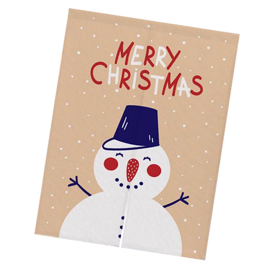Max Christmas Style Noren Doorway Curtain Room Divider Decor Snowman Beige S - Aladdin Shoppers