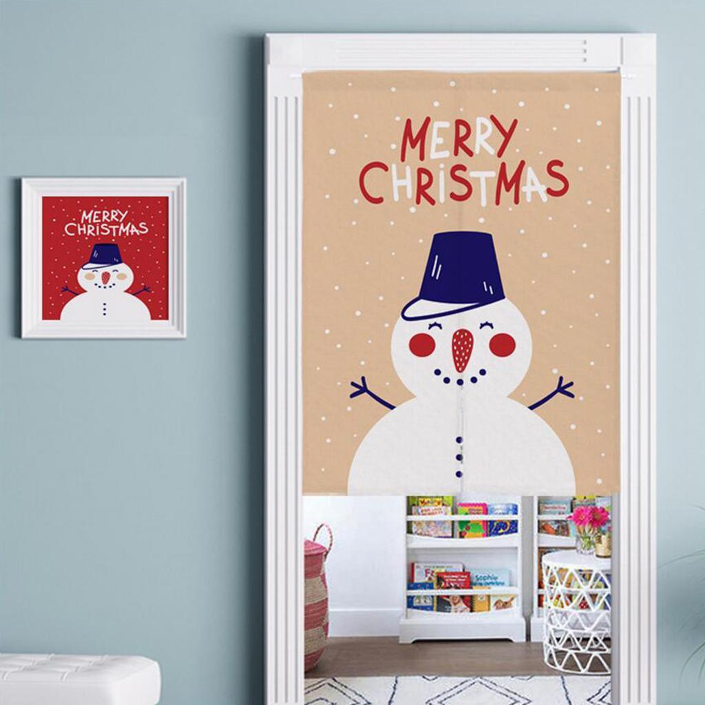 Max Christmas Style Noren Doorway Curtain Room Divider Decor Snowman Beige S - Aladdin Shoppers