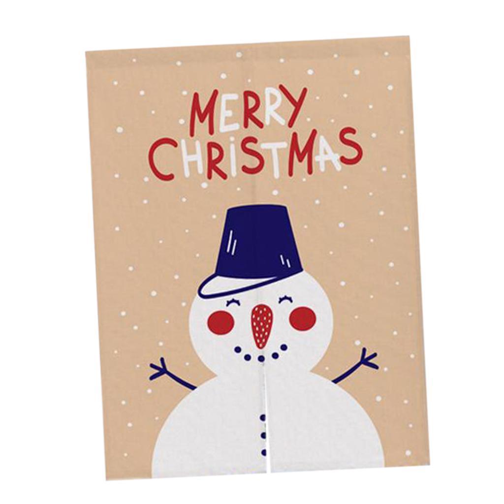 Max Christmas Style Noren Doorway Curtain Room Divider Decor Snowman Beige S - Aladdin Shoppers