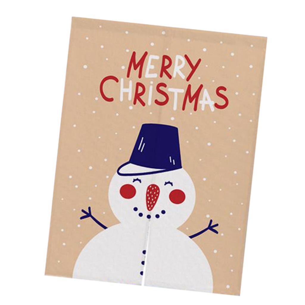 Max Christmas Style Noren Doorway Curtain Room Divider Decor Snowman Beige S - Aladdin Shoppers