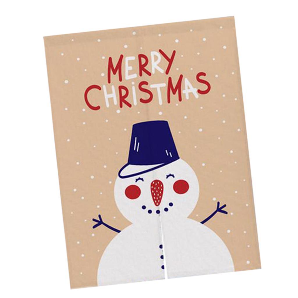 Max Christmas Style Noren Doorway Curtain Room Divider Decor Snowman Beige S - Aladdin Shoppers