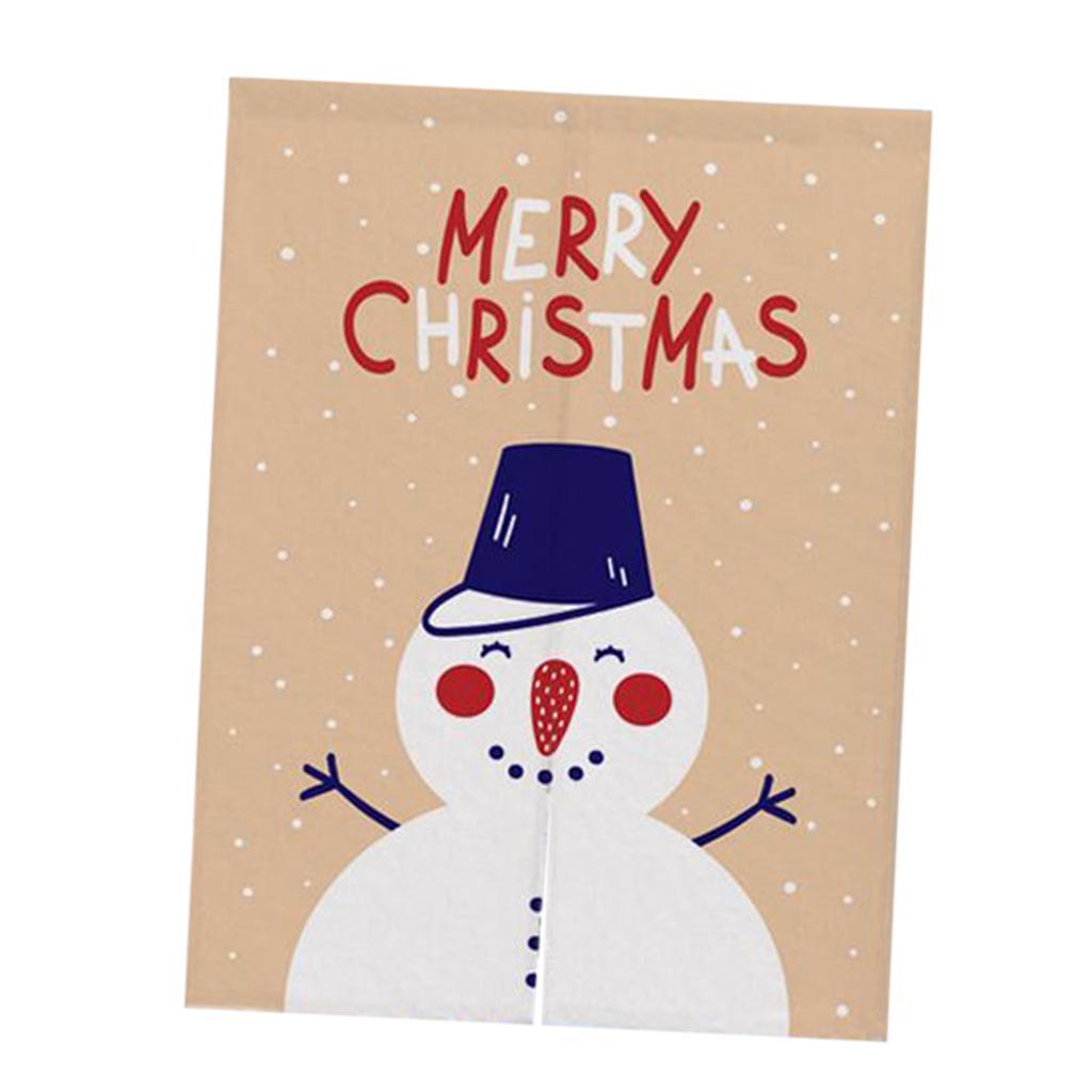 Max Christmas Style Noren Doorway Curtain Room Divider Decor Snowman Beige S - Aladdin Shoppers