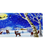 Max Christmas Theme Non Slip Floor Mat Carpet Area Rug Snow Forest at Night - Aladdin Shoppers