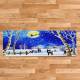 Max Christmas Theme Non Slip Floor Mat Carpet Area Rug Snow Forest at Night - Aladdin Shoppers