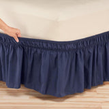 Max Classic Ruffle Microfiber Bed Skirt, 15 Inch Drop Dark Blue - Full - Aladdin Shoppers