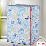 Max Coated Oxford Cloth Washing Machine Cover Protector Blue Cycas Leaves -S - Aladdin Shoppers