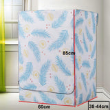 Max Coated Oxford Cloth Washing Machine Cover Protector Blue Cycas Leaves -S - Aladdin Shoppers