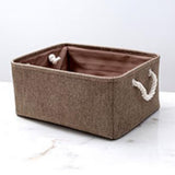 Max Collapsible Fabric Storage Basket Organizer Bin with Carry Handles Coffee S - Aladdin Shoppers