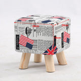 Max Cotton Linen Square Stool Seat Replacement Covers Flags-28x28x18cm - Aladdin Shoppers