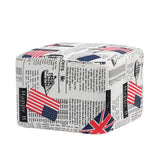 Max Cotton Linen Square Stool Seat Replacement Covers Flags-28x28x18cm - Aladdin Shoppers