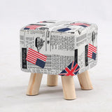 Max Cotton Linen Square Stool Seat Replacement Covers Flags-28x28x18cm - Aladdin Shoppers