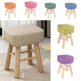 Max Cotton Linen Square Stool Seat Replacement Covers Green-35x30x13cm - Aladdin Shoppers
