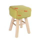 Max Cotton Linen Square Stool Seat Replacement Covers Green-35x30x13cm - Aladdin Shoppers